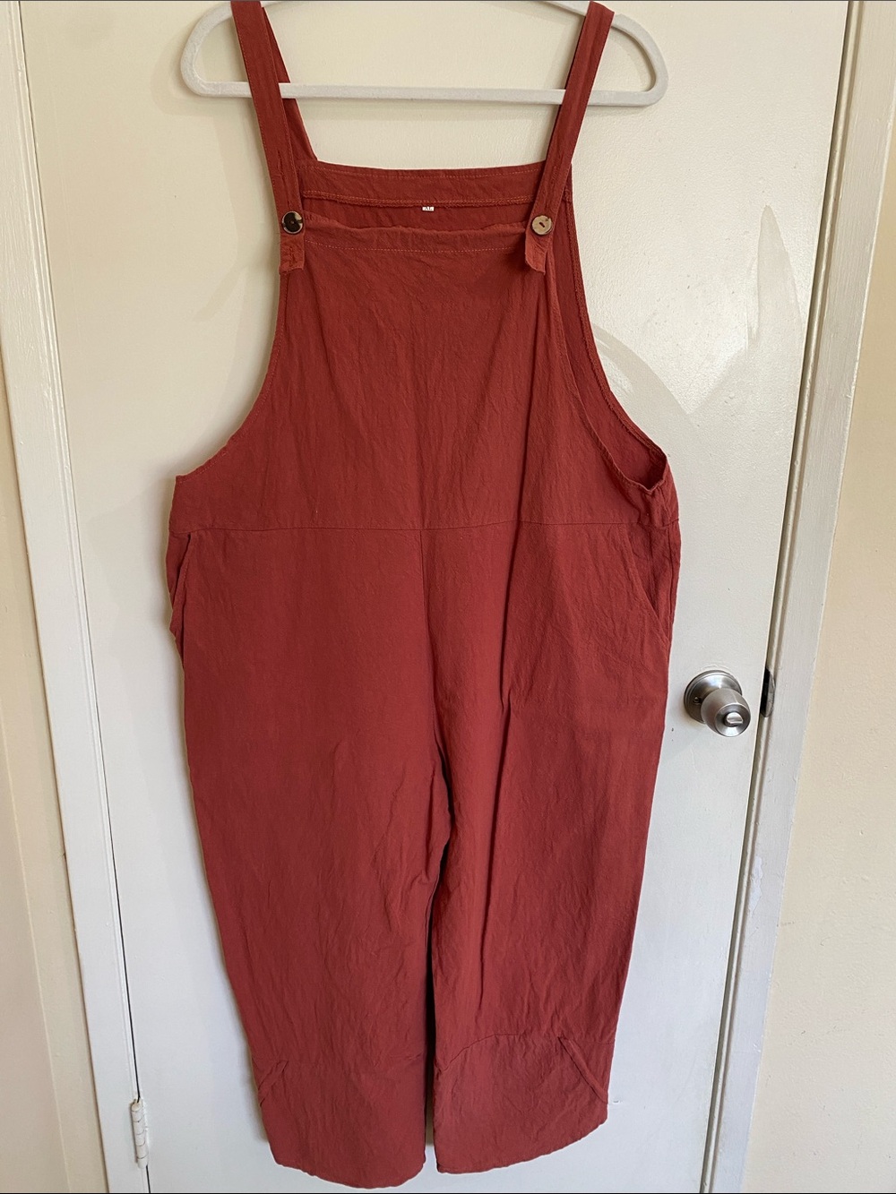 Rust Red Cotton Overalls